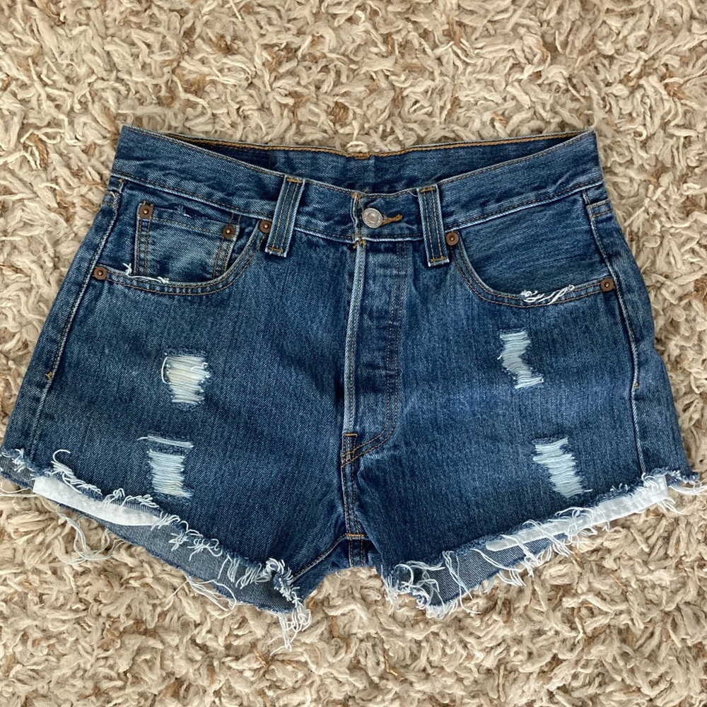 Vintage Distressed Levi’s High Waisted Jean Shorts